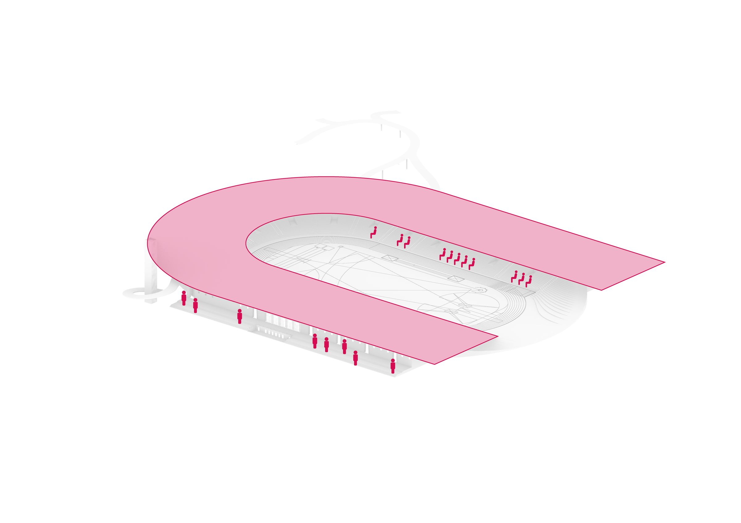 Complete SKRA concept axonometric showing the proposed canopy