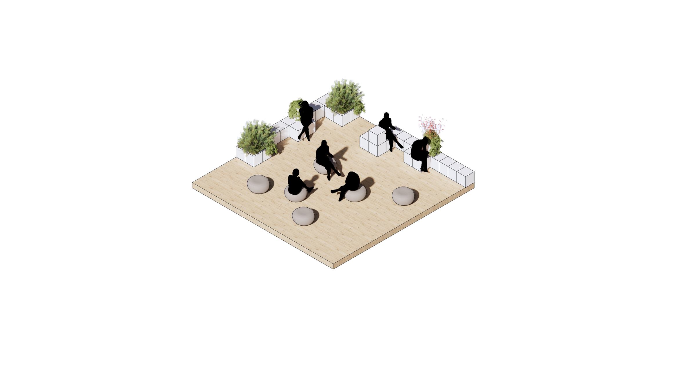 Complete 6 x 6 metre module study for meeting and rest