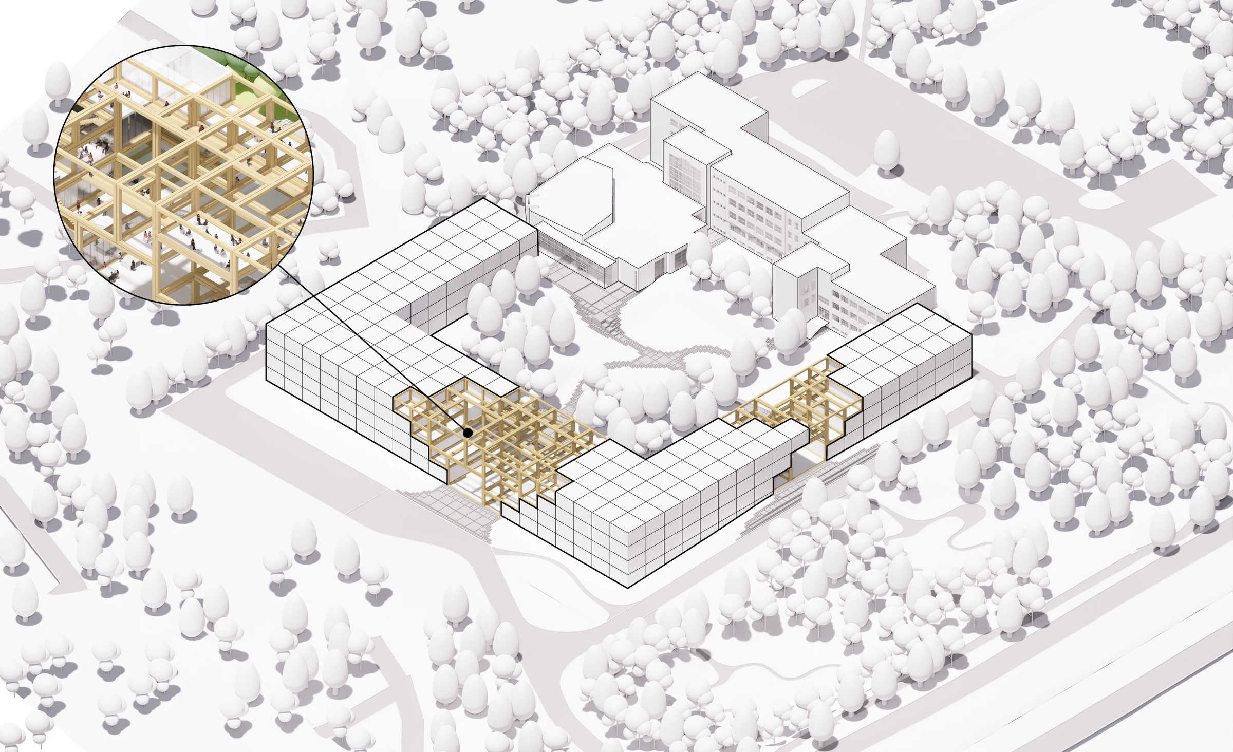 Complete source axonometric: An internal social room