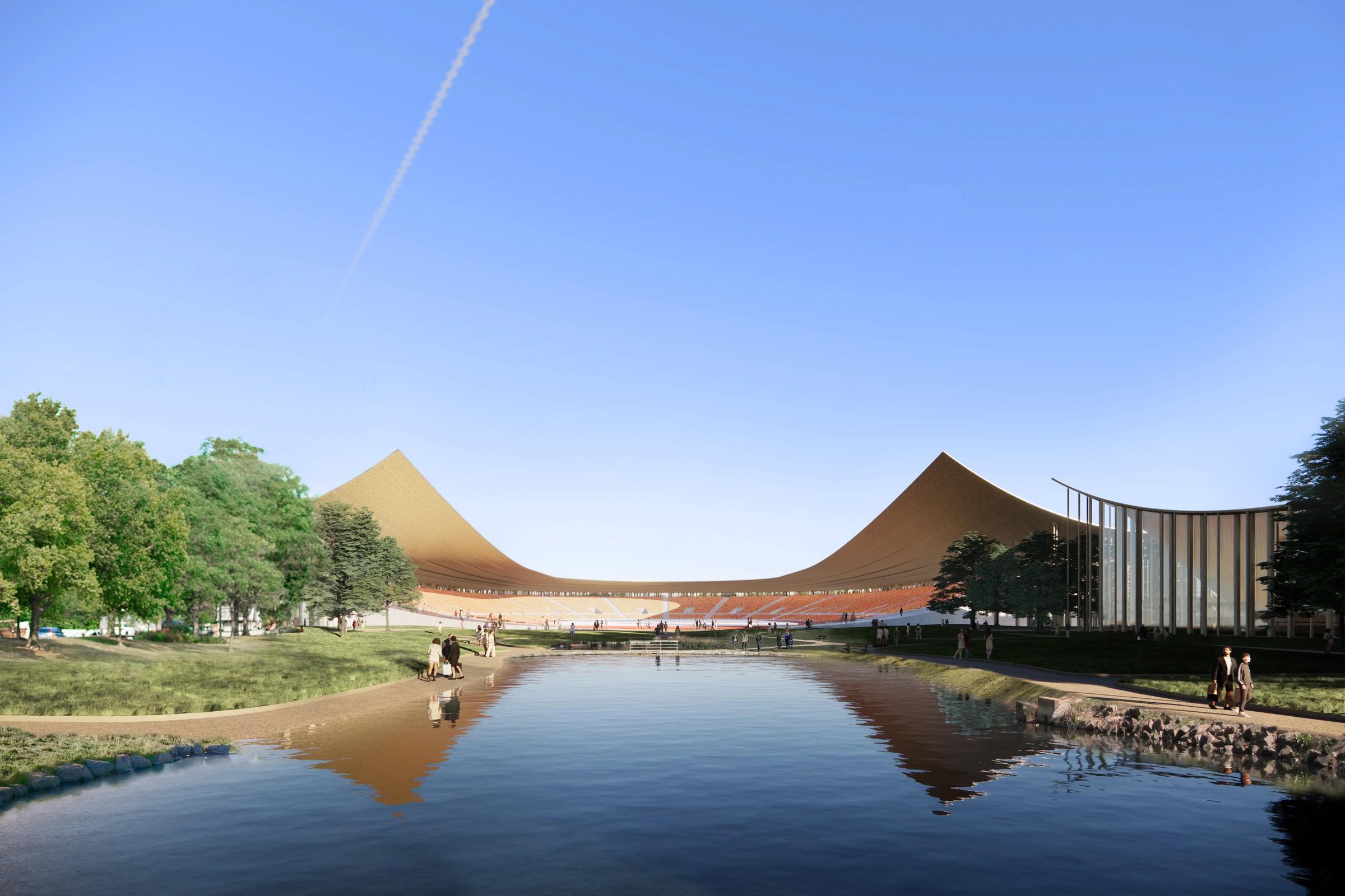 Open park axis towards the proposed SKRA athletics stadium