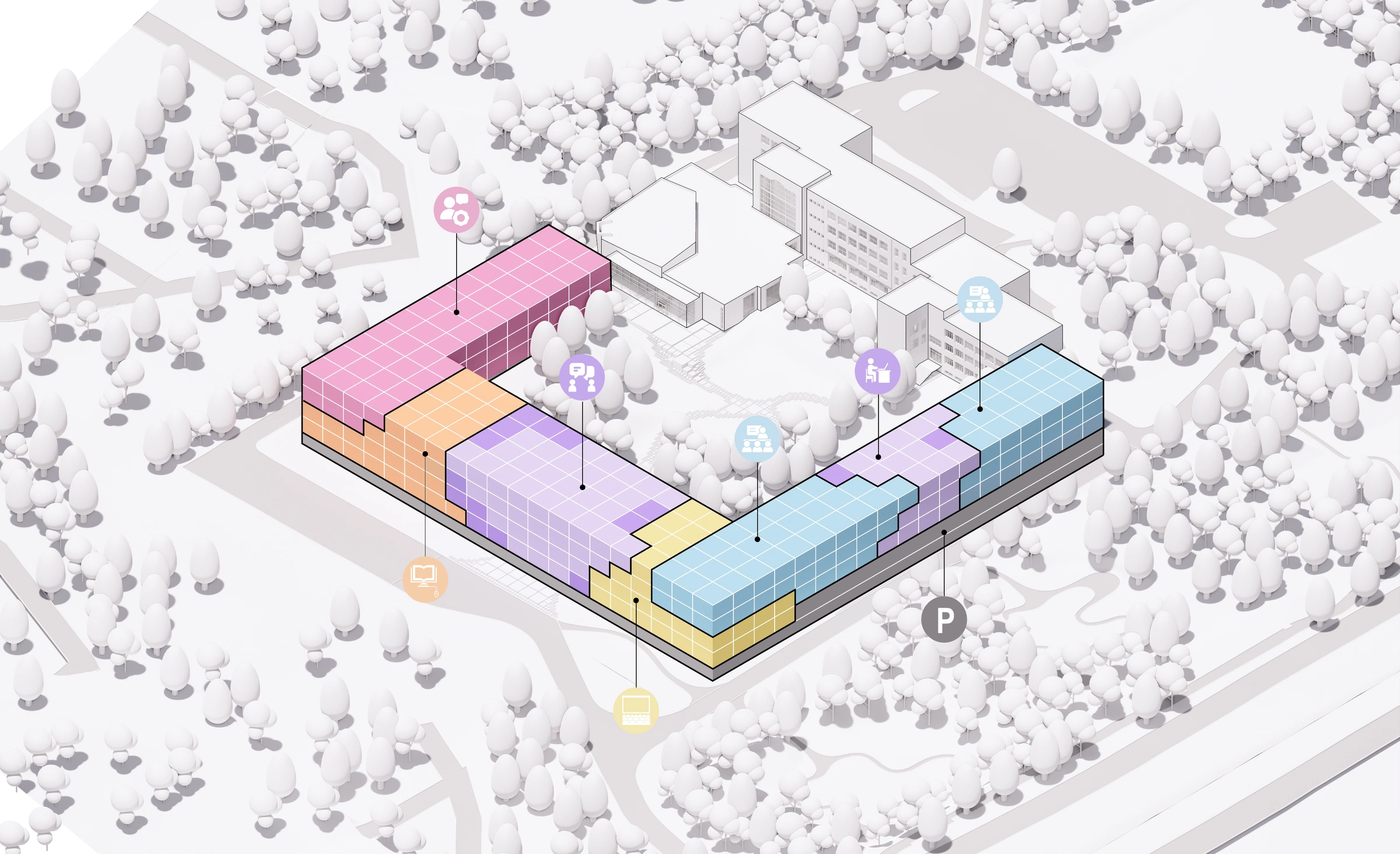 Complete source axonometric: Different uses, one framework