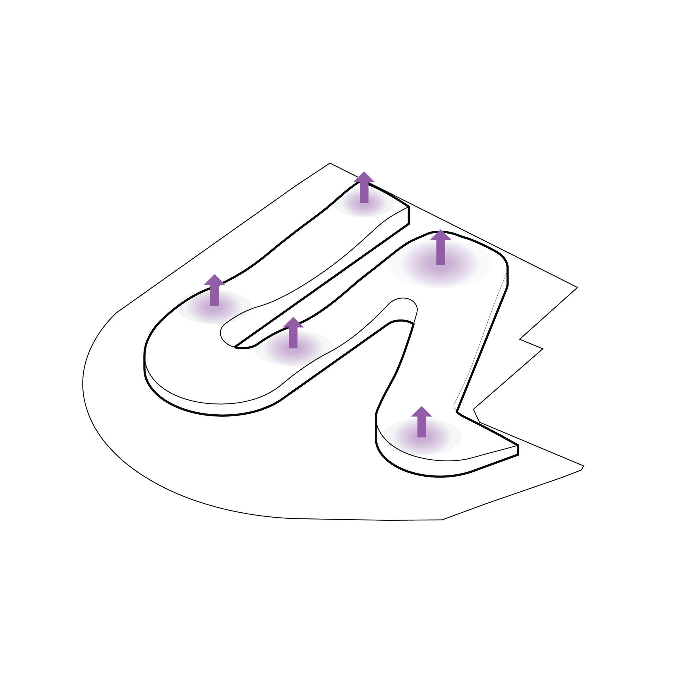 Complete diagram marking visible points along the curved commercial form