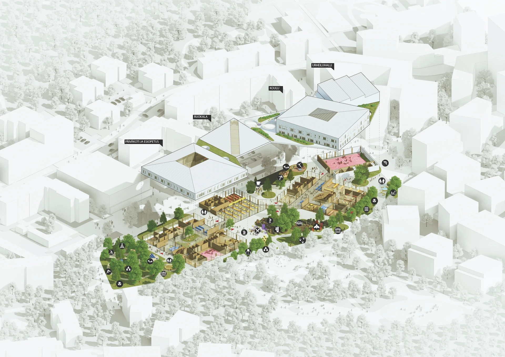 Axonometric View of Playful Blocks With Program