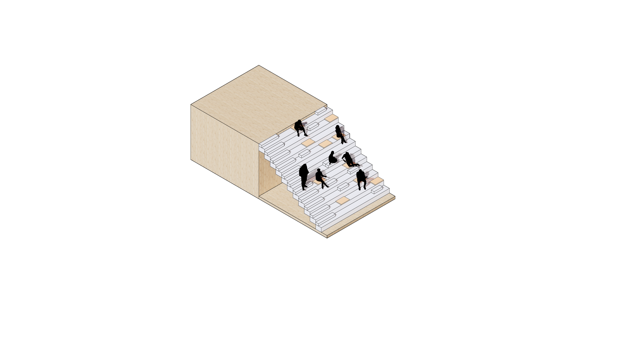 Complete 6 x 6 metre module study for shared steps