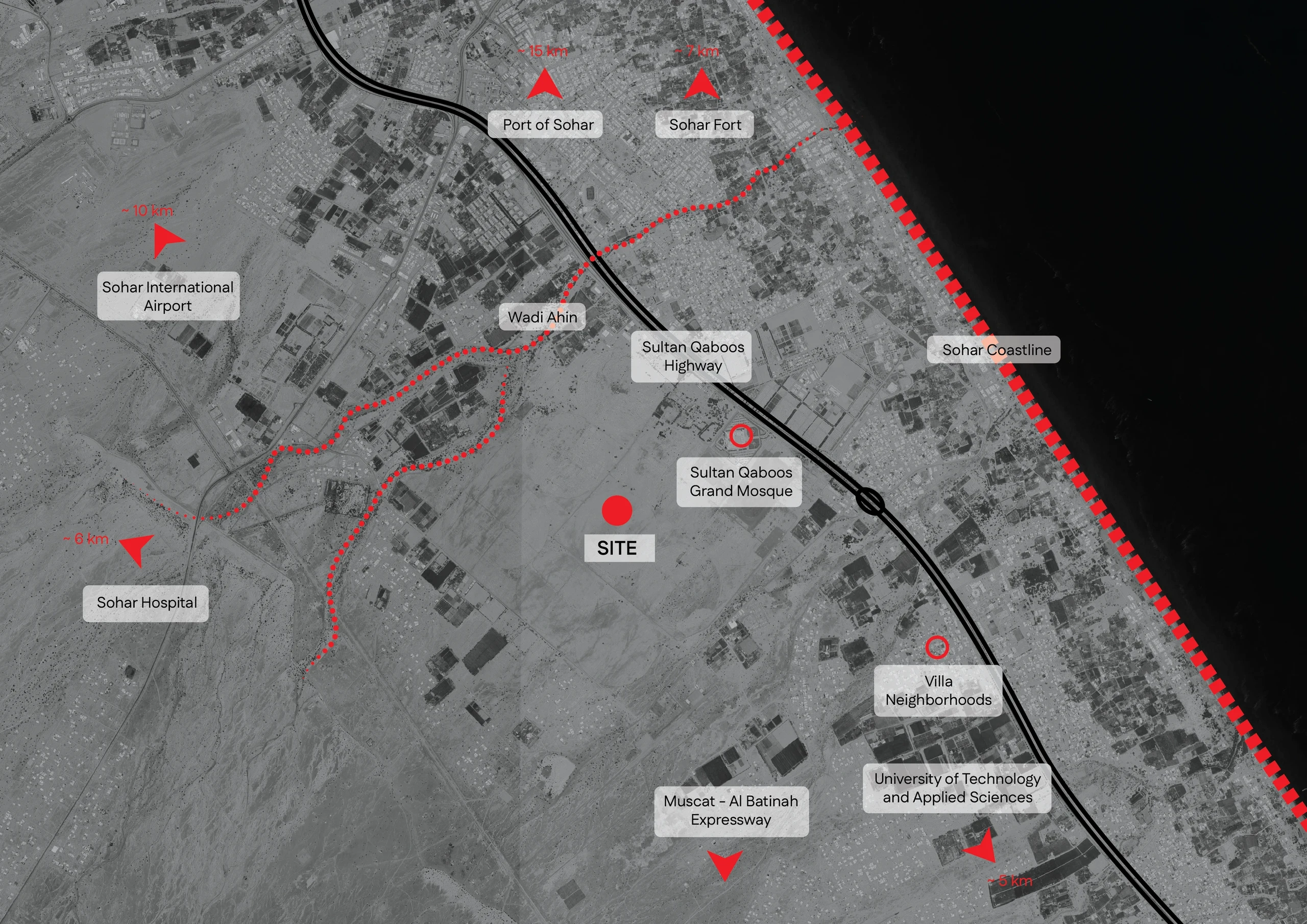 Sohar City, Oman - An Urban Framework Between Sohar and Its Wadi