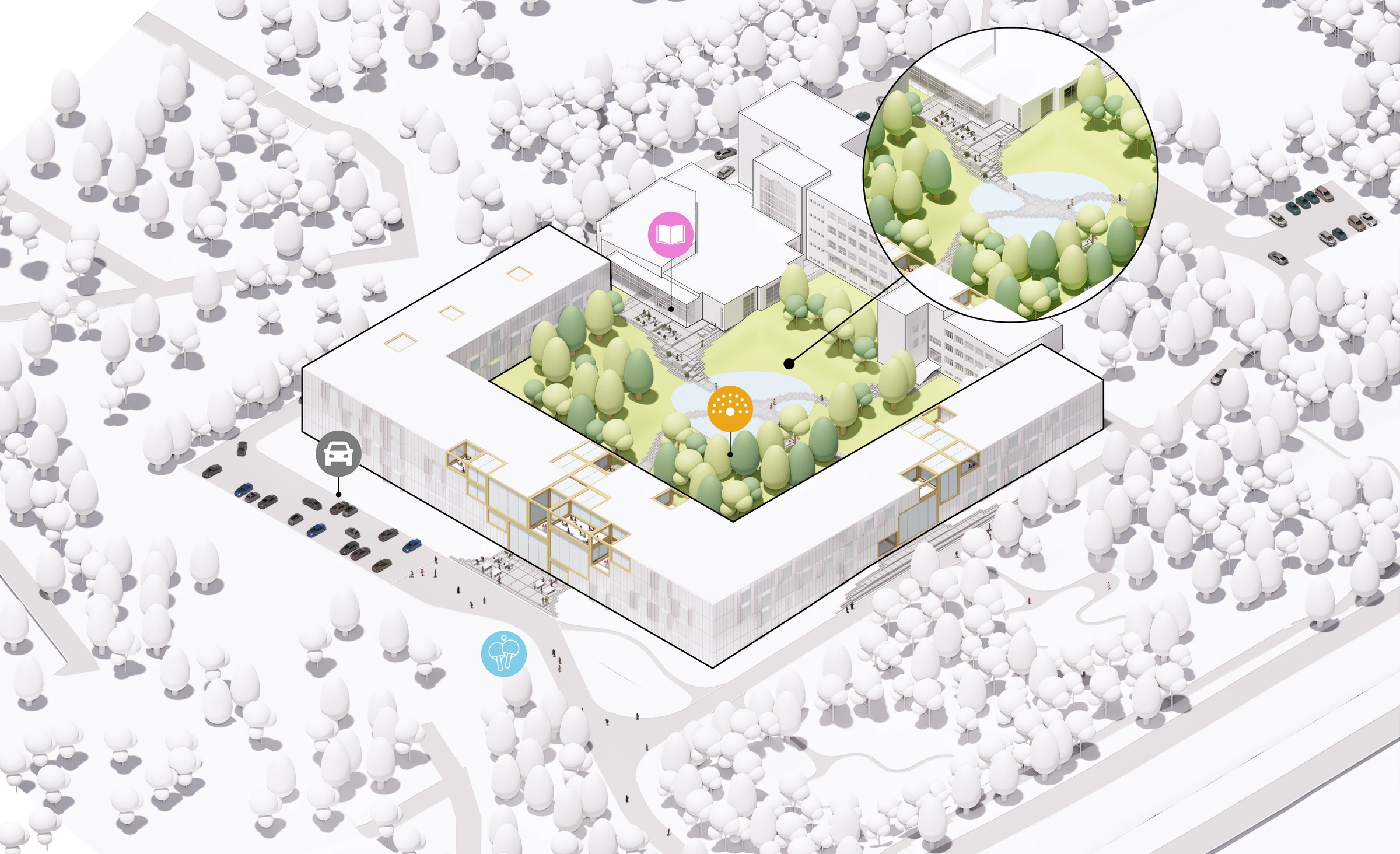 Complete source axonometric: An outdoor counterpart