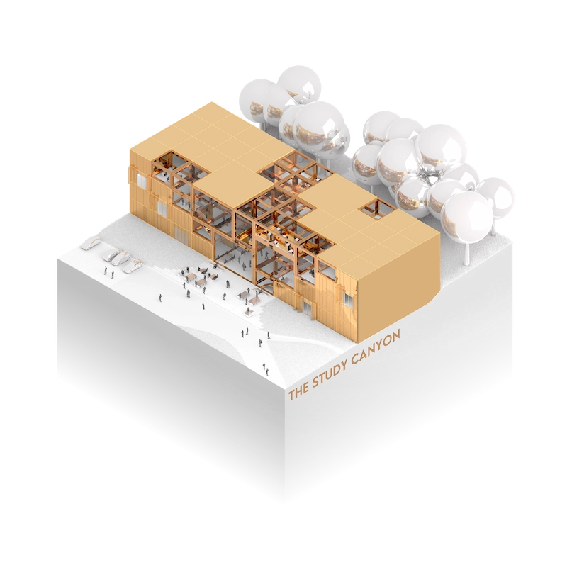 The Study Canyon — axonometric project illustration