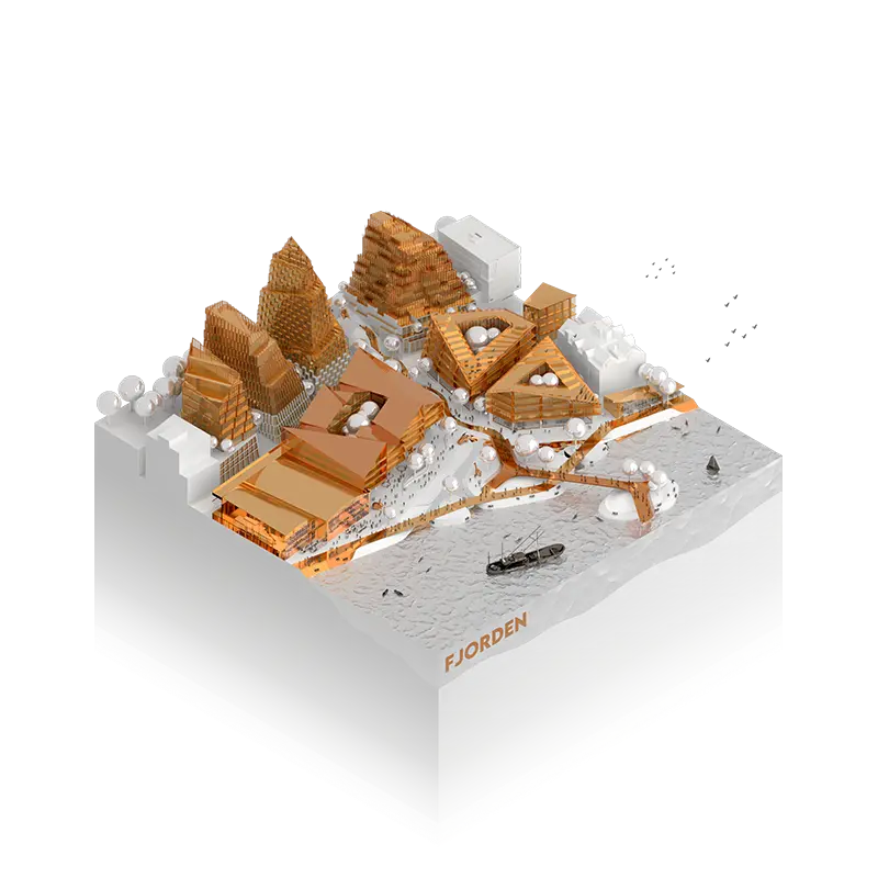 Fjorden — axonometric project illustration