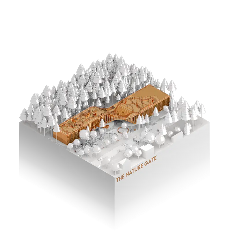 The Nature Gate — axonometric project illustration