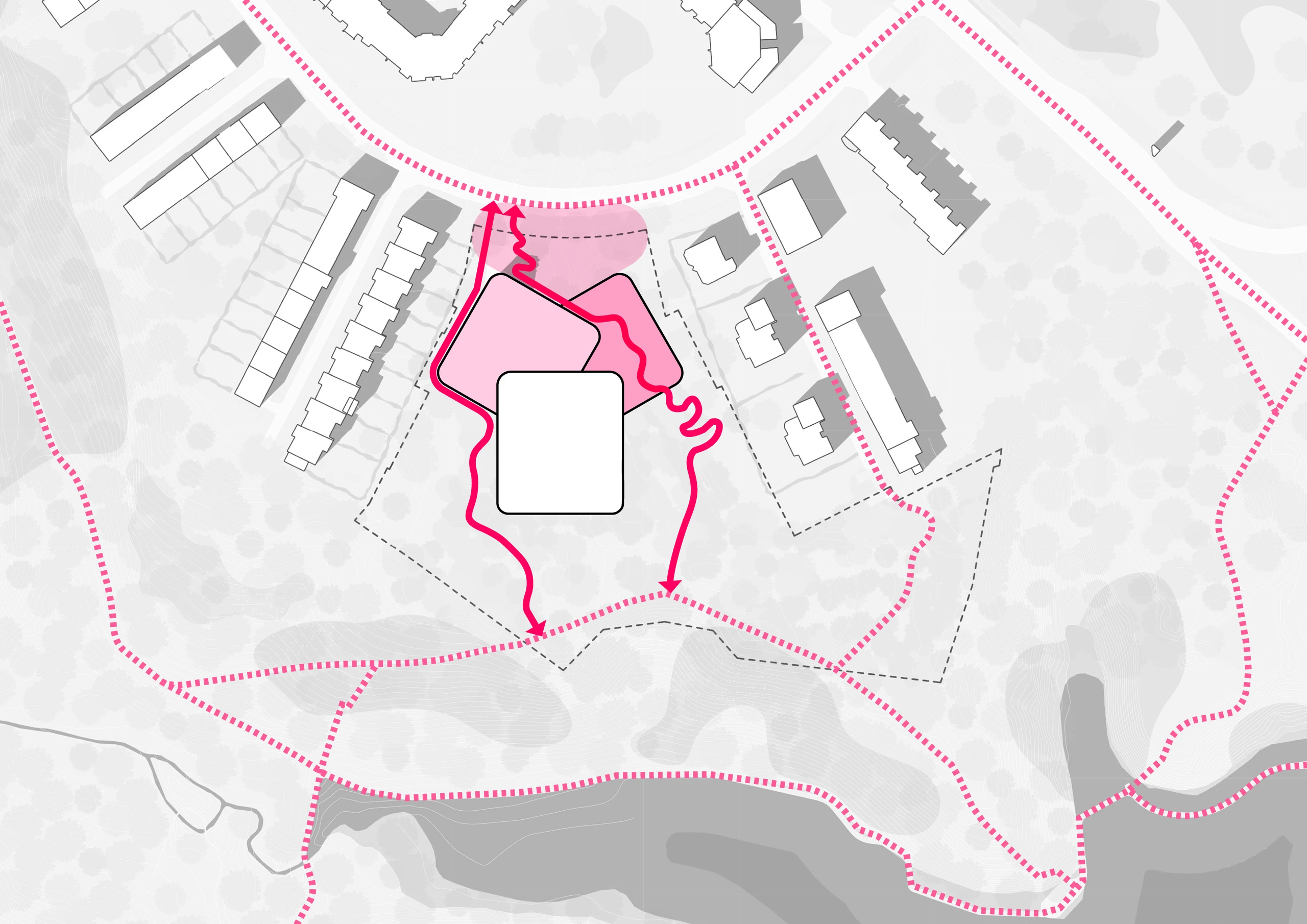 Complete Forest Nexus site-generation diagram showing connections to the path network