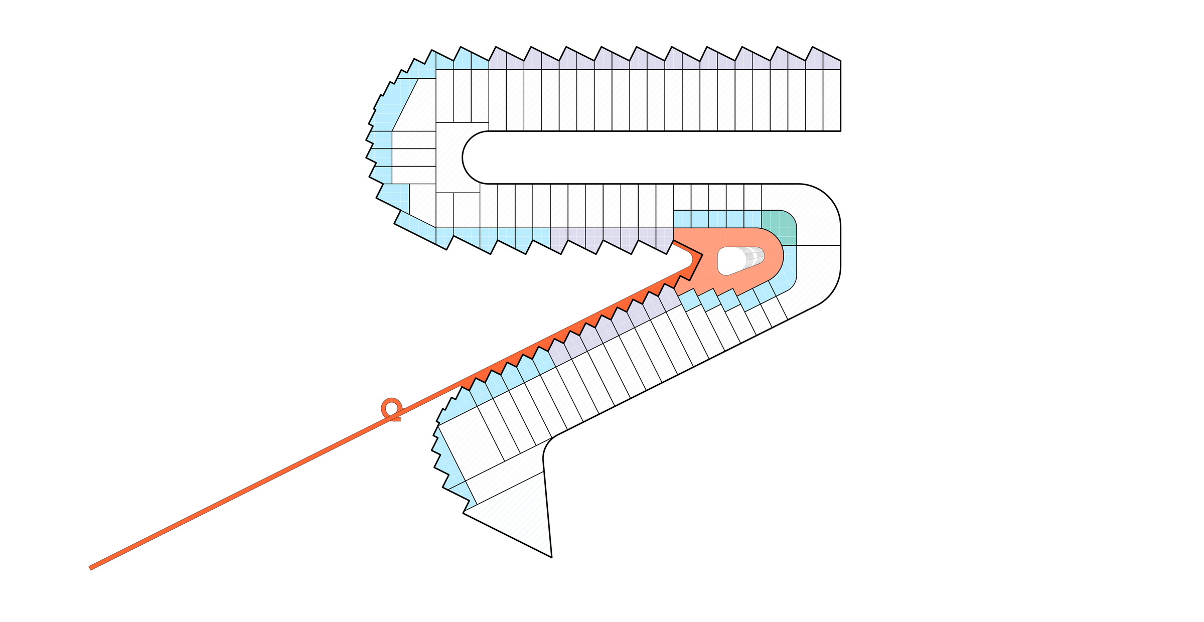Source first-floor programme drawing relating retail, food uses and offices to the bridge