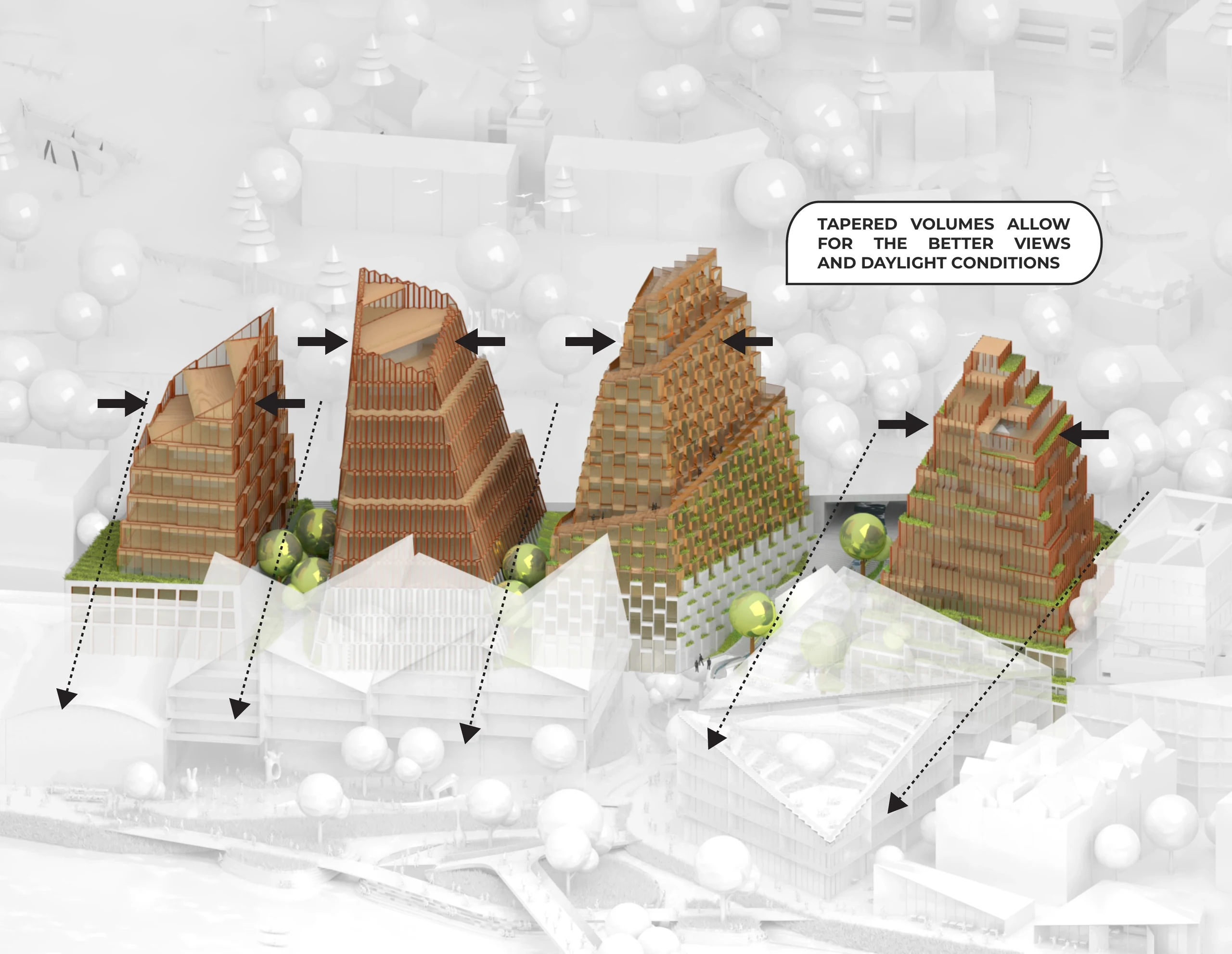 Daylight, views and terraced forms