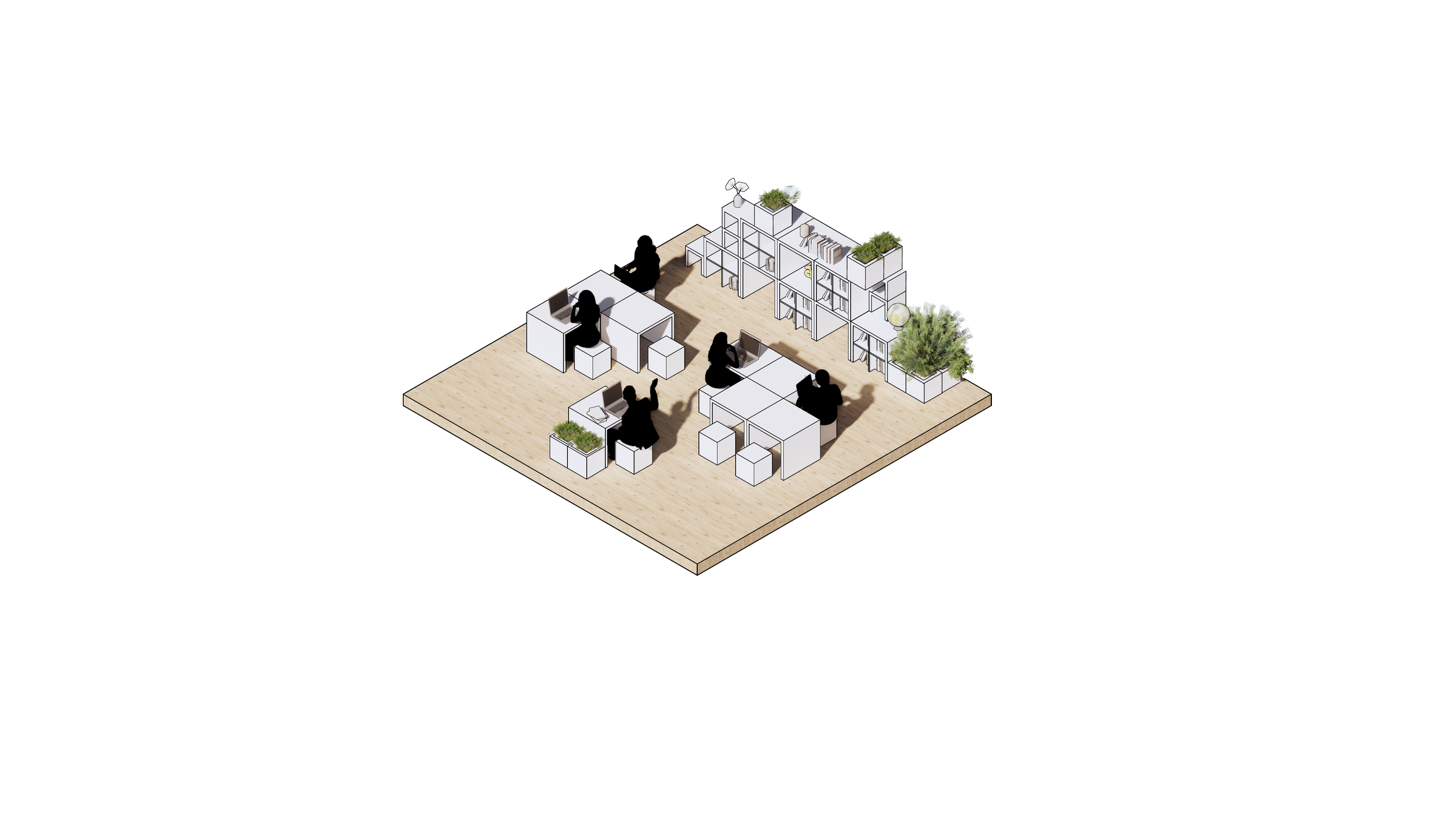 Complete 6 x 6 metre module study for reading
