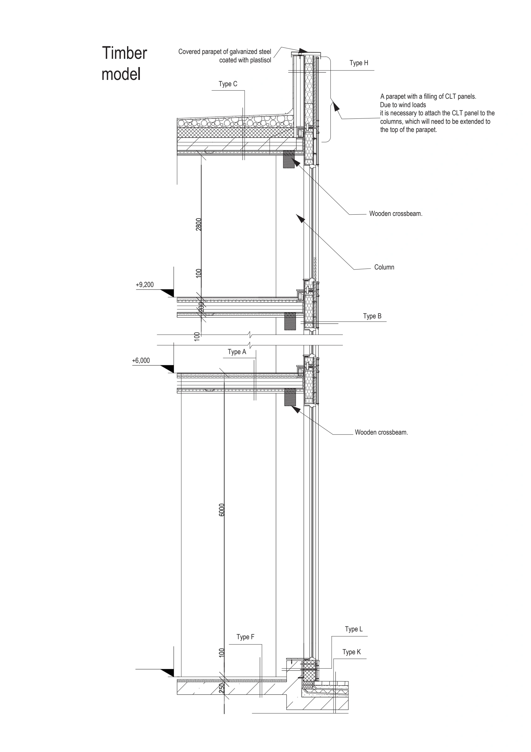 Complete original detail section of the Superframe timber model