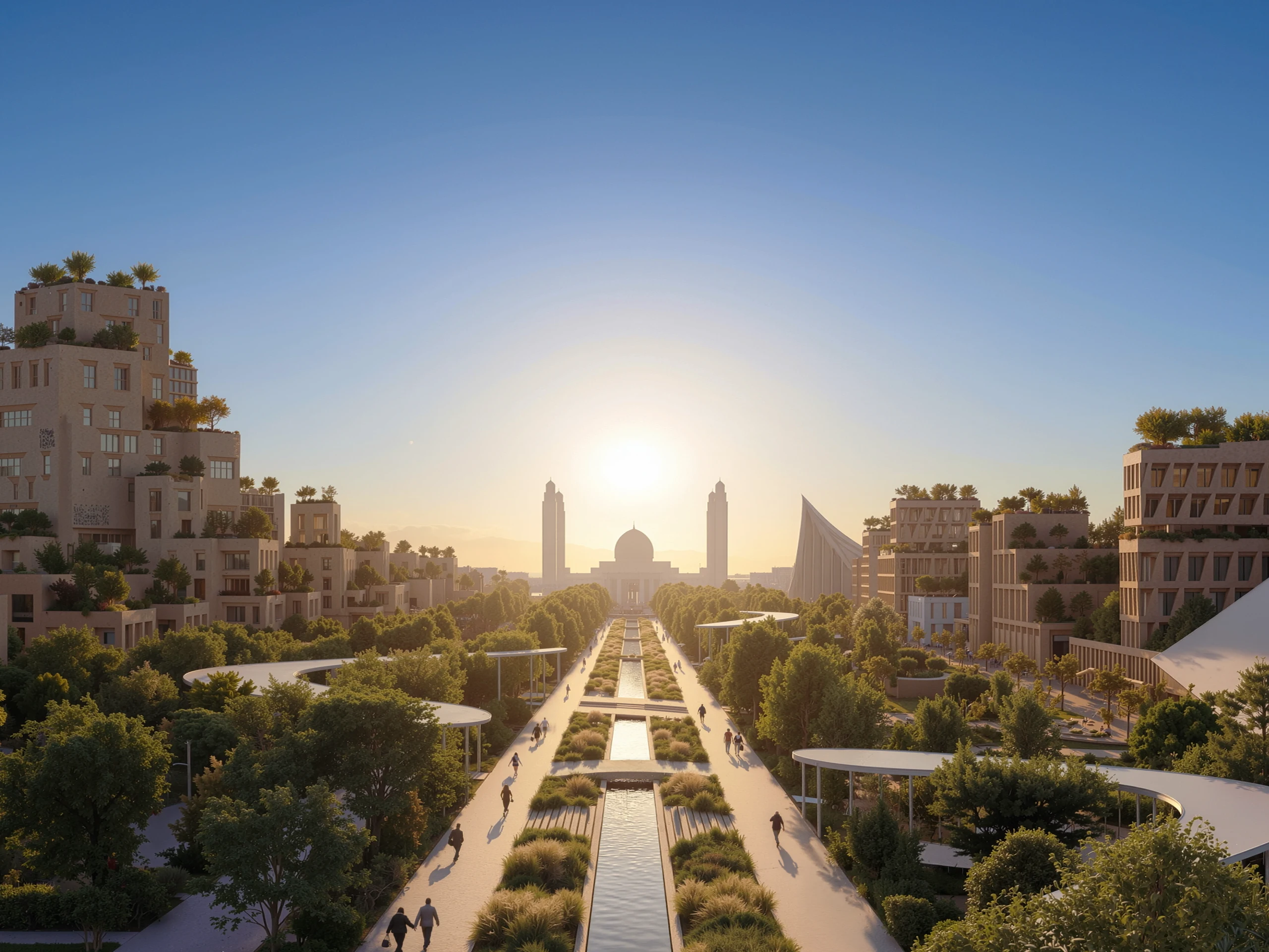 Sohar City, Oman - The Holy Park Frames a Civic Route toward the Mosque