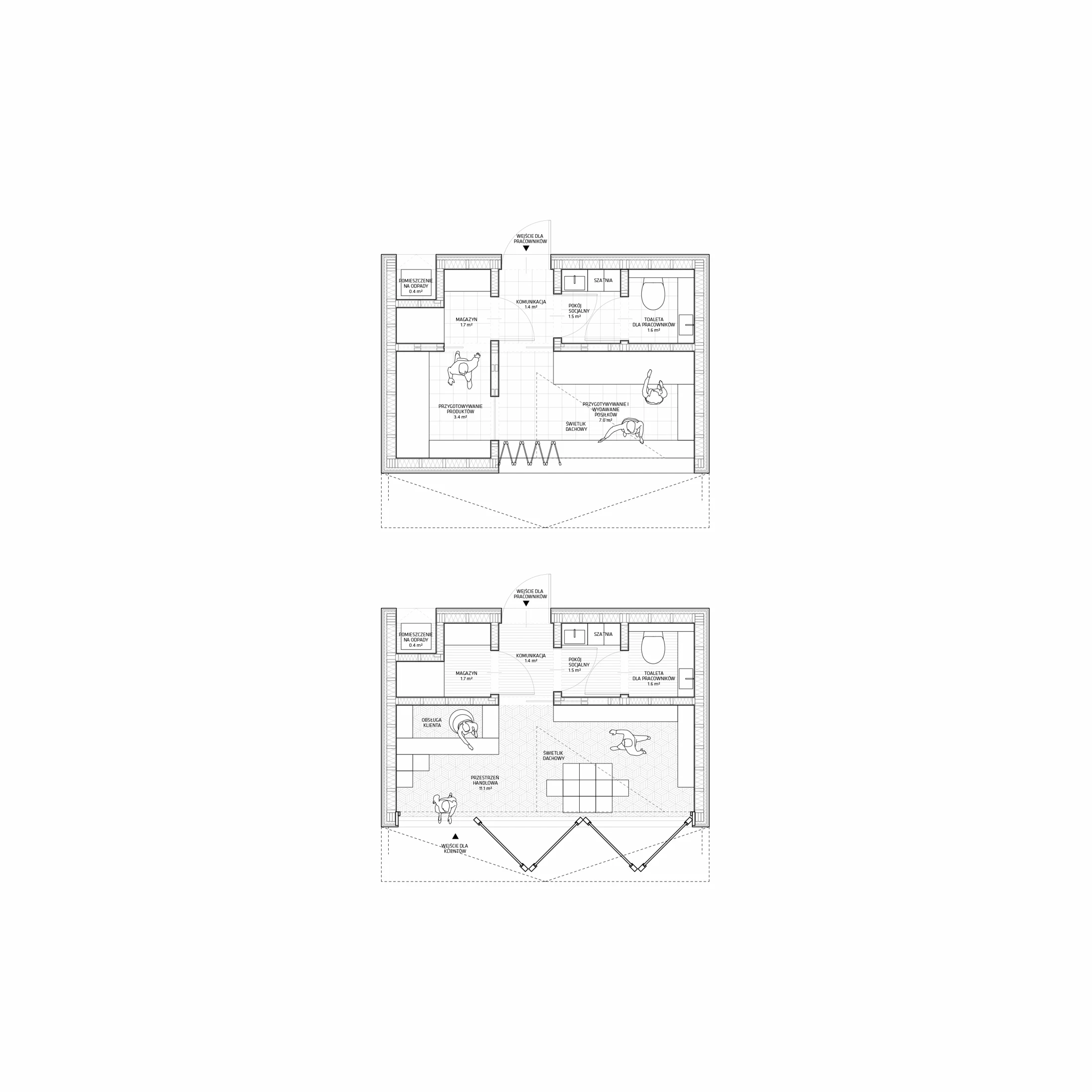 Plan of 8x6m Gastronomic and Retail Unit