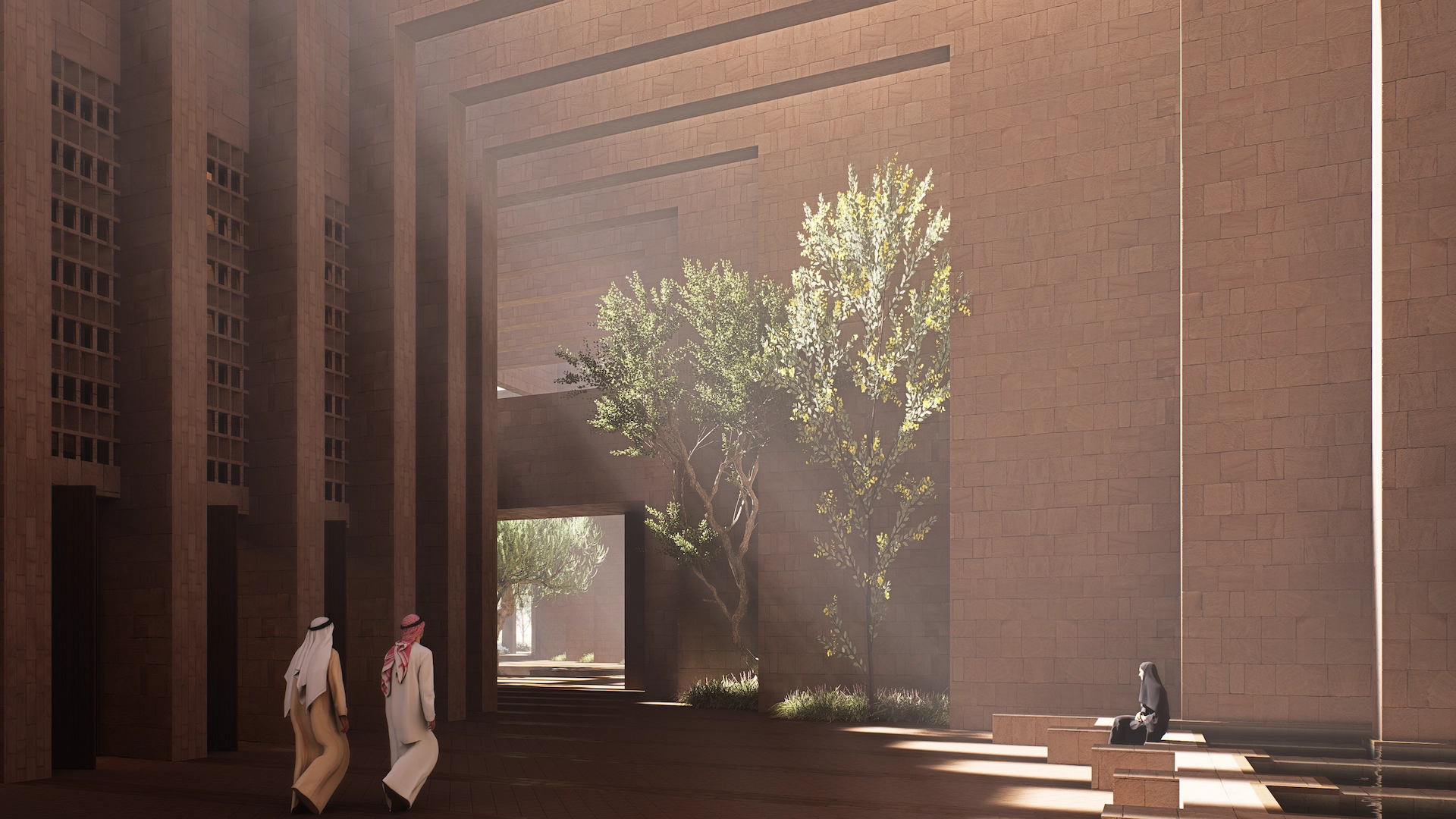 Central Courtyard and Male Prayer Hall Entrance