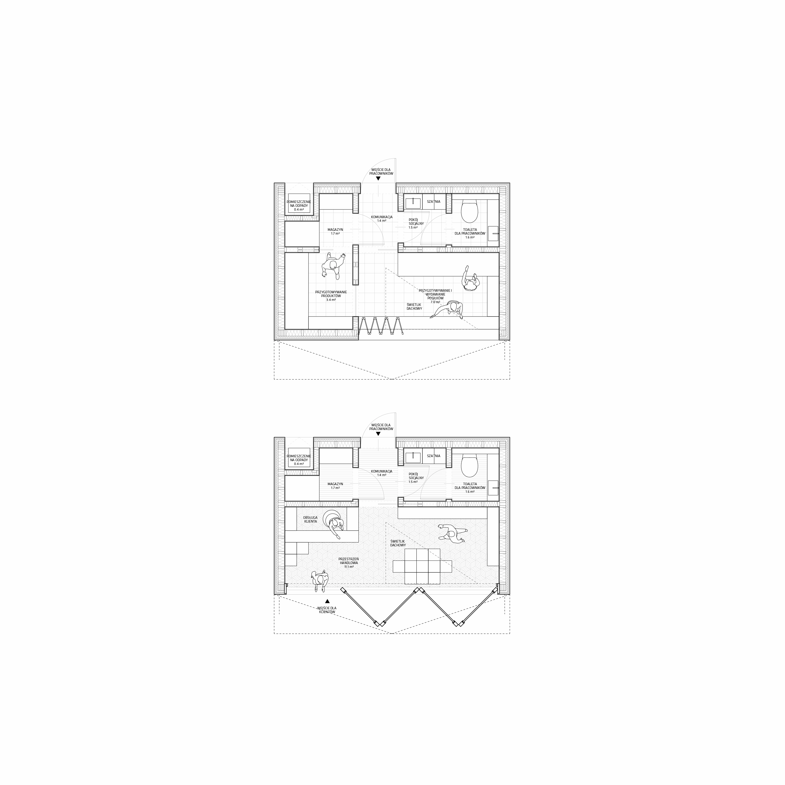 Plan of 8x6m Gastronomic and Retail Unit