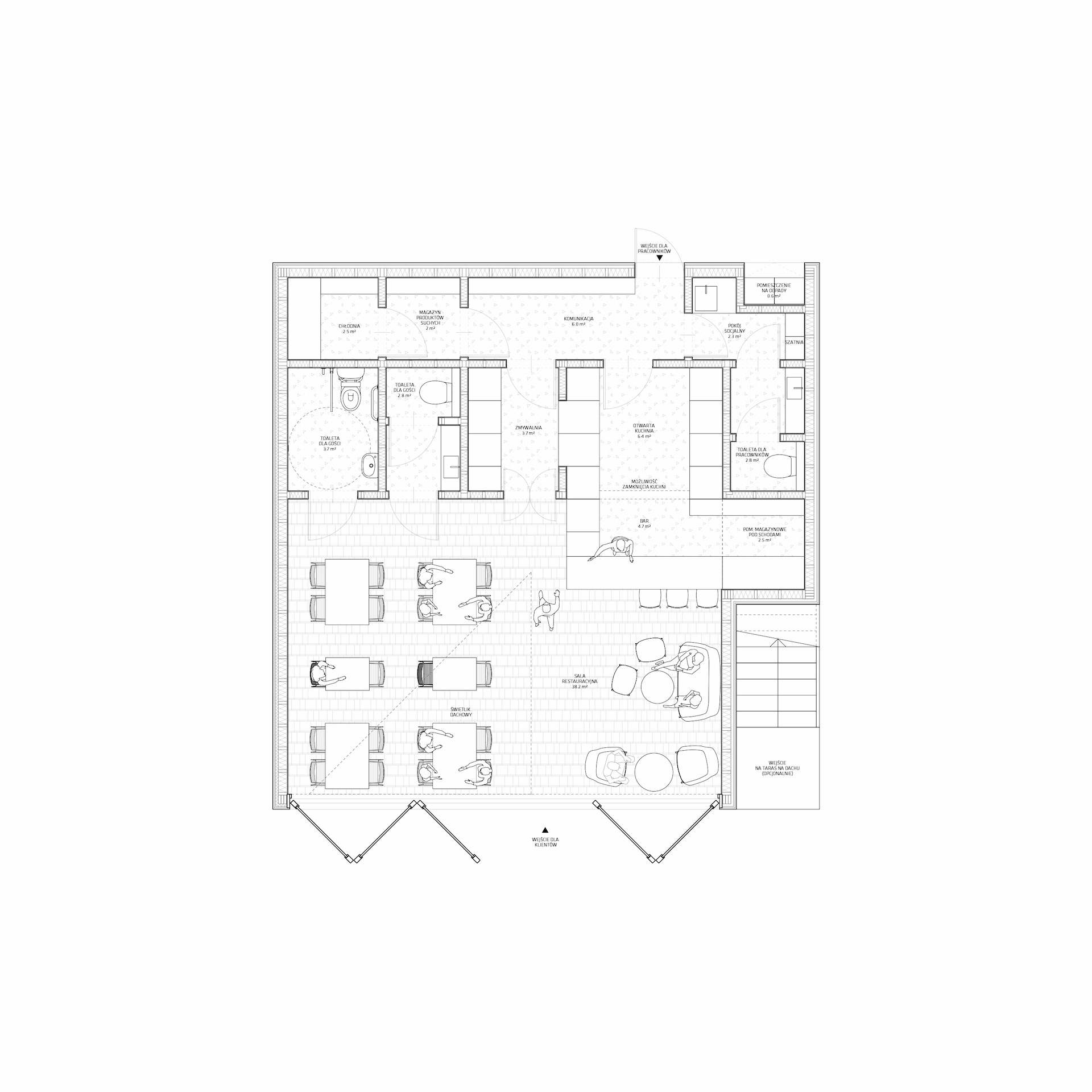 Plan of 10x10m Gastronomic Unit