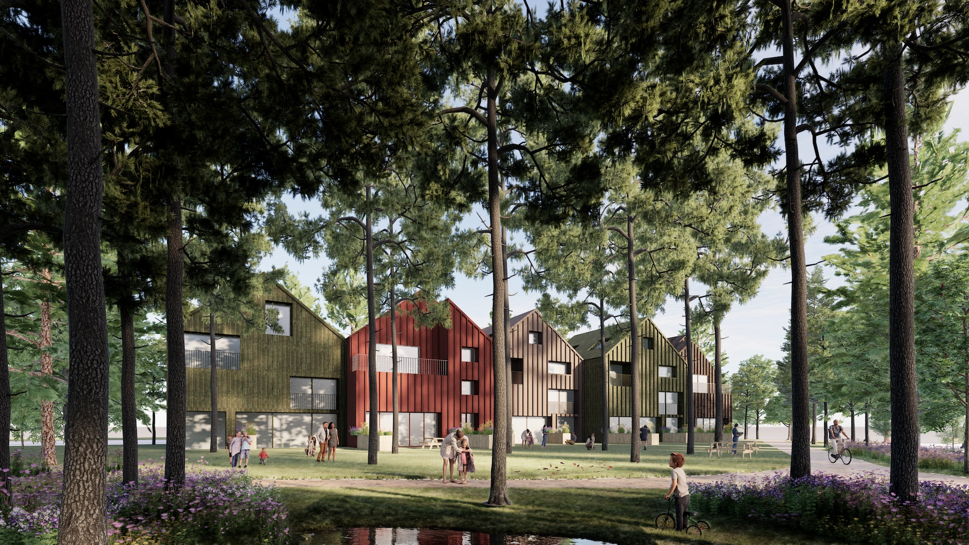 Park and Residential Area View