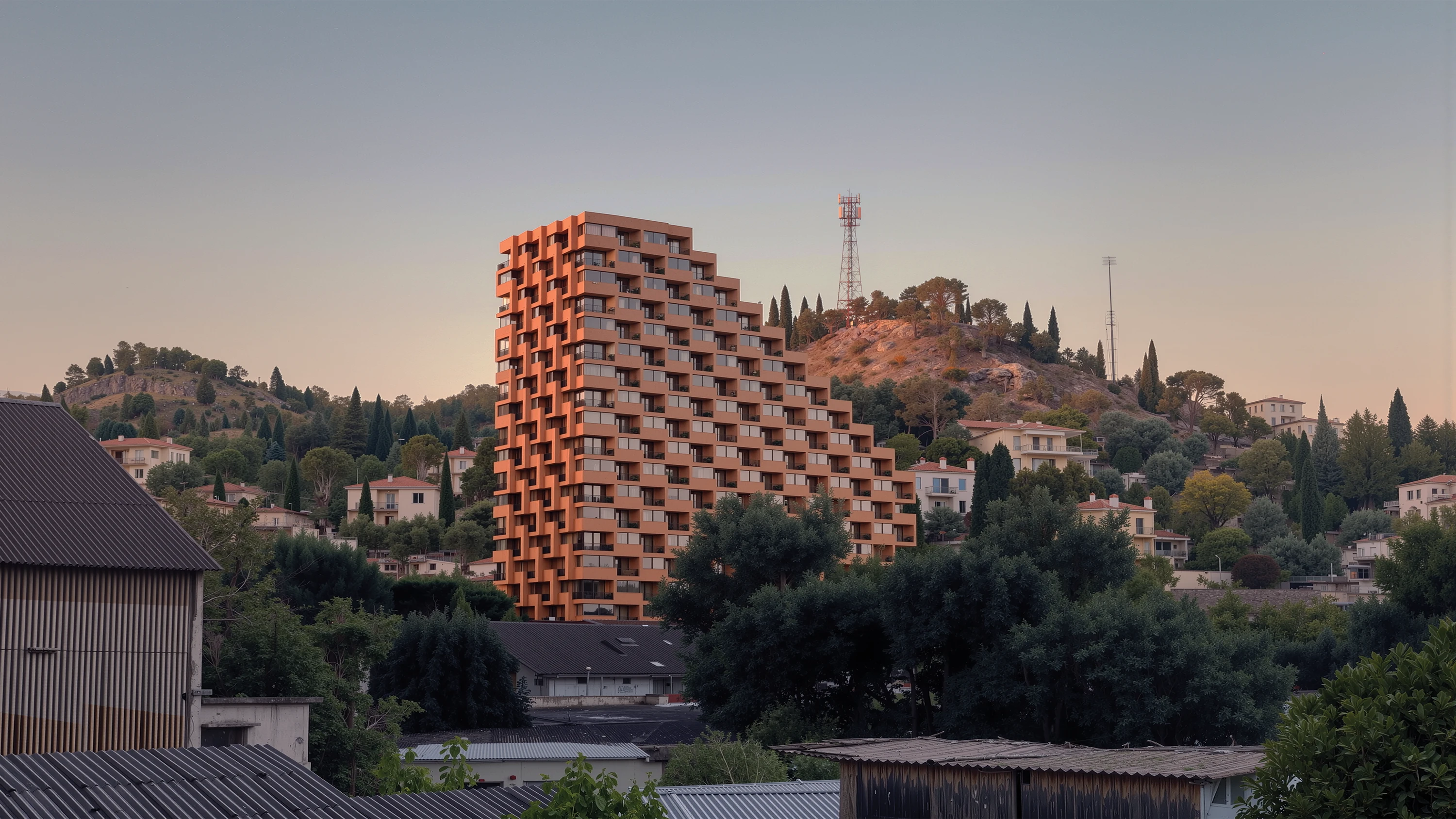 A composed urban edge, shaped by the hills.
