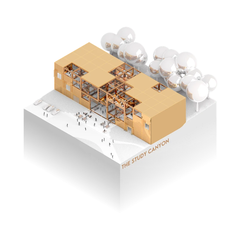 The Study Canyon — axonometric project illustration